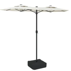 VIDAXL Parasol à Double Tête Blanc Sable 316x240 Cm