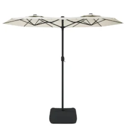 VIDAXL Parasol à Double Tête Avec Led Blanc Sable 316x240 Cm -Pas Cher Jardinoa Magasin 6470a7373368a0.80618331