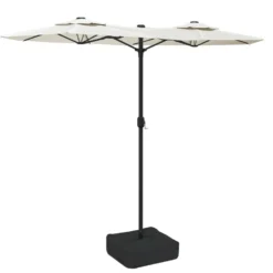 VIDAXL Parasol à Double Tête Avec Led Blanc Sable 316x240 Cm