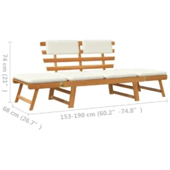 VIDAXL Banc De Jardin Avec Coussins 2-en-1 -Pas Cher Jardinoa Magasin 6478dca3c561f4.56556029