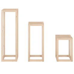 VIDAXL Ensemble De Supports Pour Plantes 3 Pcs Bois De Pin Massif -Pas Cher Jardinoa Magasin 64798cbdd51f70.61099063