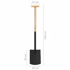 VIDAXL Bêche à Creuser De Jardin Avec Poignée En T Acier Et Bois Dur -Pas Cher Jardinoa Magasin 64798cc63747d2.25856593