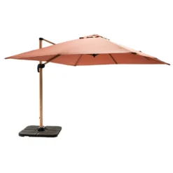 Parasol Déporté 3x3m Et 4 Dalles Lestées Effet Bois Argile -Pas Cher Jardinoa Magasin 647b2f8b1d70d0.16959528
