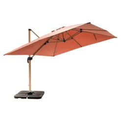 Parasol Déporté 3x3m Et 4 Dalles à Remplir Effet Bois Argile -Pas Cher Jardinoa Magasin 647ecfd7ccae00.90640063