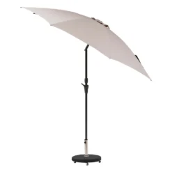 Parasol Droit Rond Sisko Taupe -Pas Cher Jardinoa Magasin 647f7caa272ef7.95657298