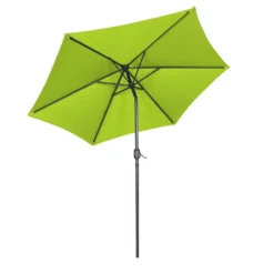 Parasol Droit Inclinable 3m Et 4 Dalles Lestées Aluminium Vert -Pas Cher Jardinoa Magasin 64802240599282.49363279