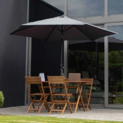 Parasol Droit 3m En Aluminium Gris Anthracite -Pas Cher Jardinoa Magasin 648022433e0166.43110979