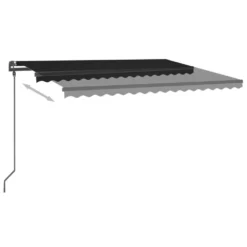 VIDAXL Auvent Automatique Et Capteur De Vent Et Led 4,5x3 M Anthracite -Pas Cher Jardinoa Magasin 6480d1cf9af336.18314557