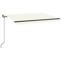 VIDAXL Auvent Automatique Avec Capteur De Vent Et Led 450x350 Cm Crème