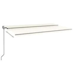 VIDAXL Auvent Automatique Avec Capteur De Vent Et Led 600x350 Cm Crème -Pas Cher Jardinoa Magasin 6480d1eef278e5.29587629