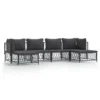 VIDAXL Salon De Jardin Avec Coussins 6 Pcs Anthracite Acier