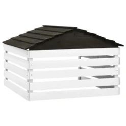 VIDAXL Garage De Tondeuse à Gazon Noir Et Blanc 78x74x54 Cm Sapin -Pas Cher Jardinoa Magasin 6480d35b35b813.56327743