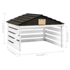 VIDAXL Garage De Tondeuse à Gazon Noir Et Blanc 78x74x54 Cm Sapin -Pas Cher Jardinoa Magasin 6480d35b51d154.69838512