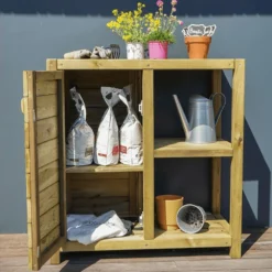 Table De Rempotage Avec étagères Et Porte - Essencia -Pas Cher Jardinoa Magasin 6482764172b8d6.87507624