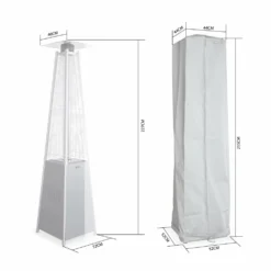 Chauffage D'extérieur Avec Sa Housse Intégrale - Arctic 13kw Gris Clair - Parasol Chauffant Gaz Pyramide. Chauffage De Terrasse -Pas Cher Jardinoa Magasin 6482c400d88cb3.40243665