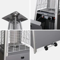 Chauffage D'extérieur Avec Sa Housse Intégrale - Arctic 13kw Gris Clair - Parasol Chauffant Gaz Pyramide. Chauffage De Terrasse -Pas Cher Jardinoa Magasin 6482c400e95541.66193012