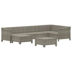 VIDAXL Salon De Jardin 7 Pcs Avec Coussins Gris Résine Tressée -Pas Cher Jardinoa Magasin 6482c43a90cb88.83994561