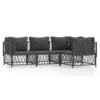 VIDAXL Salon De Jardin Avec Coussins 4 Pcs Anthracite Acier