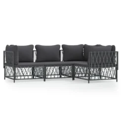 VIDAXL Salon De Jardin Avec Coussins 4 Pcs Anthracite Acier