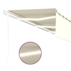 VIDAXL Auvent Automatique Store Capteur De Vent Et Led 6x3 M Crème -Pas Cher Jardinoa Magasin 6482c6fcd3e4e9.69396614