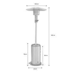 Lot De 2 Chauffages Extérieur à Gaz Noir. Parasols Chauffants De Terrasse Finland 12.5kw Avec Roulettes -Pas Cher Jardinoa Magasin 648318a13043d9.55633481