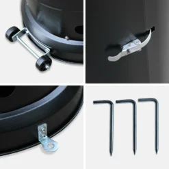 Lot De 2 Chauffages Extérieur à Gaz Noir. Parasols Chauffants De Terrasse Finland 12.5kw Avec Roulettes -Pas Cher Jardinoa Magasin 648318a138fed2.07477180