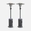 Lot De 2 Chauffages Extérieur à Gaz Gris. Parasols Chauffants De Terrasse Finland 12.5kw Avec Roulettes