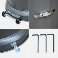 Lot De 2 Chauffages Extérieur à Gaz Gris. Parasols Chauffants De Terrasse Finland 12.5kw Avec Roulettes -Pas Cher Jardinoa Magasin 648318a4f0a9d9.68201712