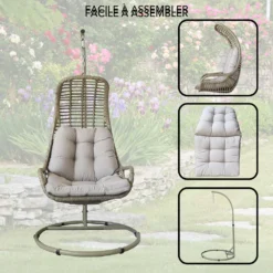 Fauteuil Suspendu Couleur Cuivre -Pas Cher Jardinoa Magasin 648864d7257270.81732881