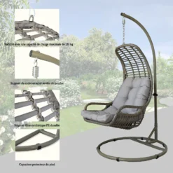 Fauteuil Suspendu Couleur Cuivre -Pas Cher Jardinoa Magasin 648864d72be1e6.38058044