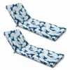 Lot De 2 Coussins Bain De Soleil Polyester Bleu 186x60x5 Cm