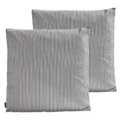 Lot De 2 Coussins Carrés Polyester Linea Gris 45x45x8 Cm