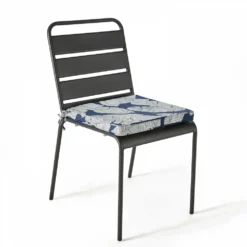 Lot De 4 Galettes De Chaise Polyester Abaca Bleu 40x40x3 Cm -Pas Cher Jardinoa Magasin 6488657f420799.03959557