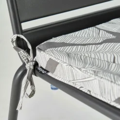 Lot De 4 Galettes De Chaise Polyester Abaca Gris 40x40x3 Cm -Pas Cher Jardinoa Magasin 6488658dcff496.02036527