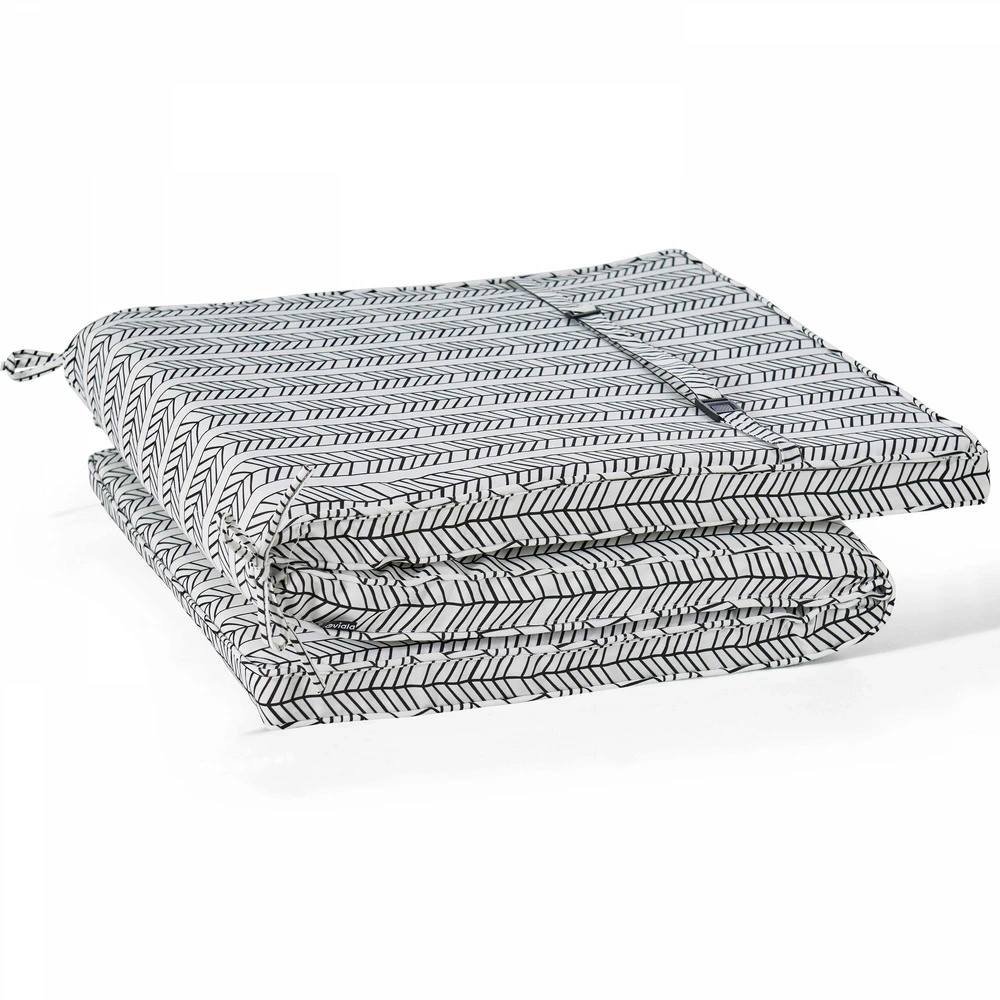 Coussin Bain De Soleil Polyester Blanc Et Noir 186 X 60 X 5 Cm 4 Coussin Bain De Soleil Polyester Blanc Et Noir 186 X 60 X 5 Cm – Image 4