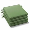 Lot De 4 Galettes De Chaise Polyester Vert Cactus 40x40x3 Cm