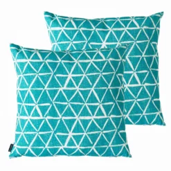 Lot De 2 Coussins Carrés Polyester Lagune 45x45x8 Cm