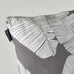 Lot De 2 Coussins Carrés Polyester Abaca Gris 45x45x8 Cm -Pas Cher Jardinoa Magasin 648865a73aa339.42256784