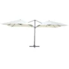 Double Parasol Déporté Carré 3 X 3m En Aluminium écru