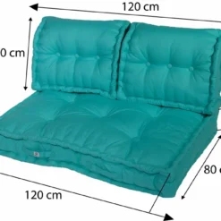 Coussins Palette Capitonné 120x80x20cm Bleu Caraïbes -Pas Cher Jardinoa Magasin 648b51cc666521.96011131