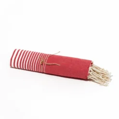 Fouta En Coton Miami 100x200cm Rouge -Pas Cher Jardinoa Magasin 648b51cedb3ce7.08343188