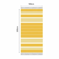 Fouta En Coton Arthur 100x200cm Jaune -Pas Cher Jardinoa Magasin 648b51d64eb9f0.32626745