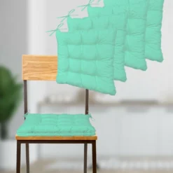 Lot De 4 Galettes De Chaise 40 X 40 Cm - Vert Mint -Pas Cher Jardinoa Magasin 648b5526c55131.31351380