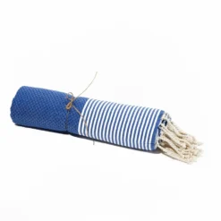 Fouta En Coton Tissage Nid D'abeille Ziwane 100x200cm Bleu Royal -Pas Cher Jardinoa Magasin 648b552ab942e5.25415584