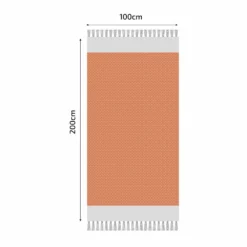 Fouta En Coton Petit Losange 100x200cm Orange -Pas Cher Jardinoa Magasin 648b552c67d741.95190407
