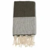 Fouta En Coton Tissage Nid D'abeille Ziwane 100x200cm Gris Foncé