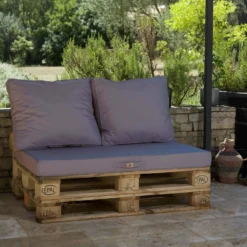 Lot Matelas Pour Palette Déhoussable Avec Assise De 120x80x10cm Et Dossier Gris Carbone -Pas Cher Jardinoa Magasin 648b5533c32420.68772042