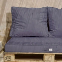 Lot Matelas Pour Palette Déhoussable Avec Assise De 120x80x10cm Et Dossier Gris Carbone -Pas Cher Jardinoa Magasin 648b5533ce7748.96776479