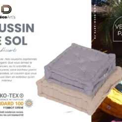 Coussin De Sol Lot De 2 - 40 X 40 Cm Jaune Miel -Pas Cher Jardinoa Magasin 648b55355a2da5.39254690