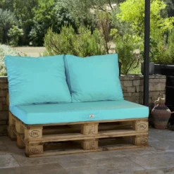 Lot Matelas Pour Palette Déhoussable Avec Assise De 120x80x10cm Et Dossier Bleu Caraibes -Pas Cher Jardinoa Magasin 648b5535e28ff9.10618637